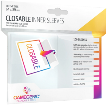 Gamegenic Closable Inner Sleeves - Standardgröße (100) - Transparent 