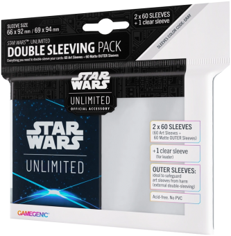 Gamegenic Star Wars: Unlimited - Art Double Sleeving Pack Standardgröße - Card Back Blau 
