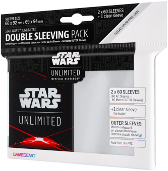 Gamegenic Star Wars: Unlimited - Art Double Sleeving Pack Standard Size - Card Back Red 